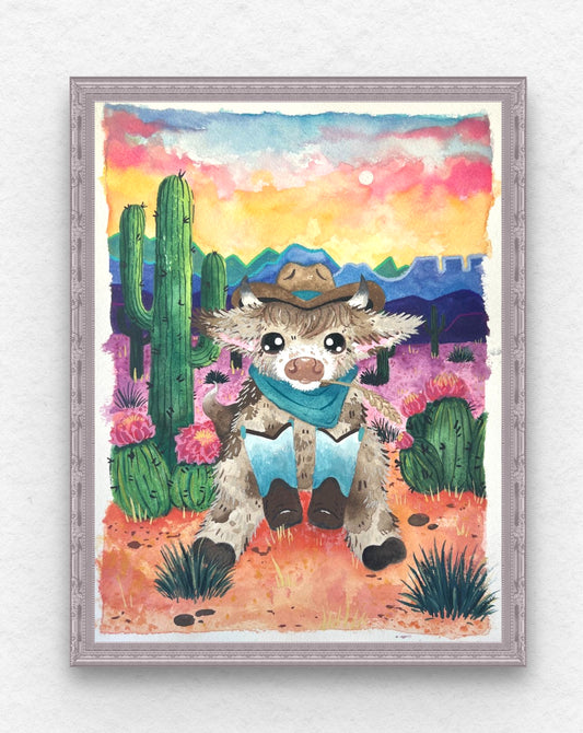 Cowboy Moo Painting