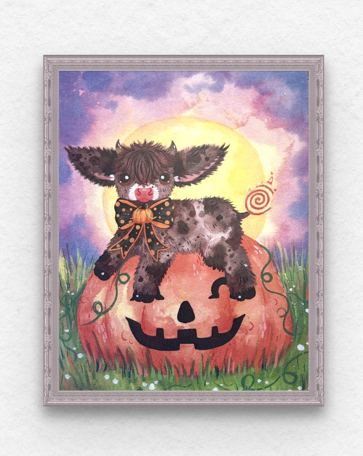 Halloween Moo Cotton Print