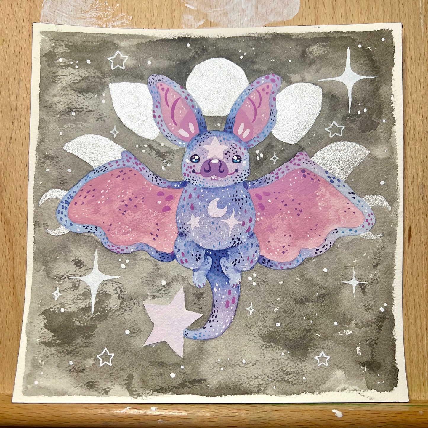 Purple Bat Painting