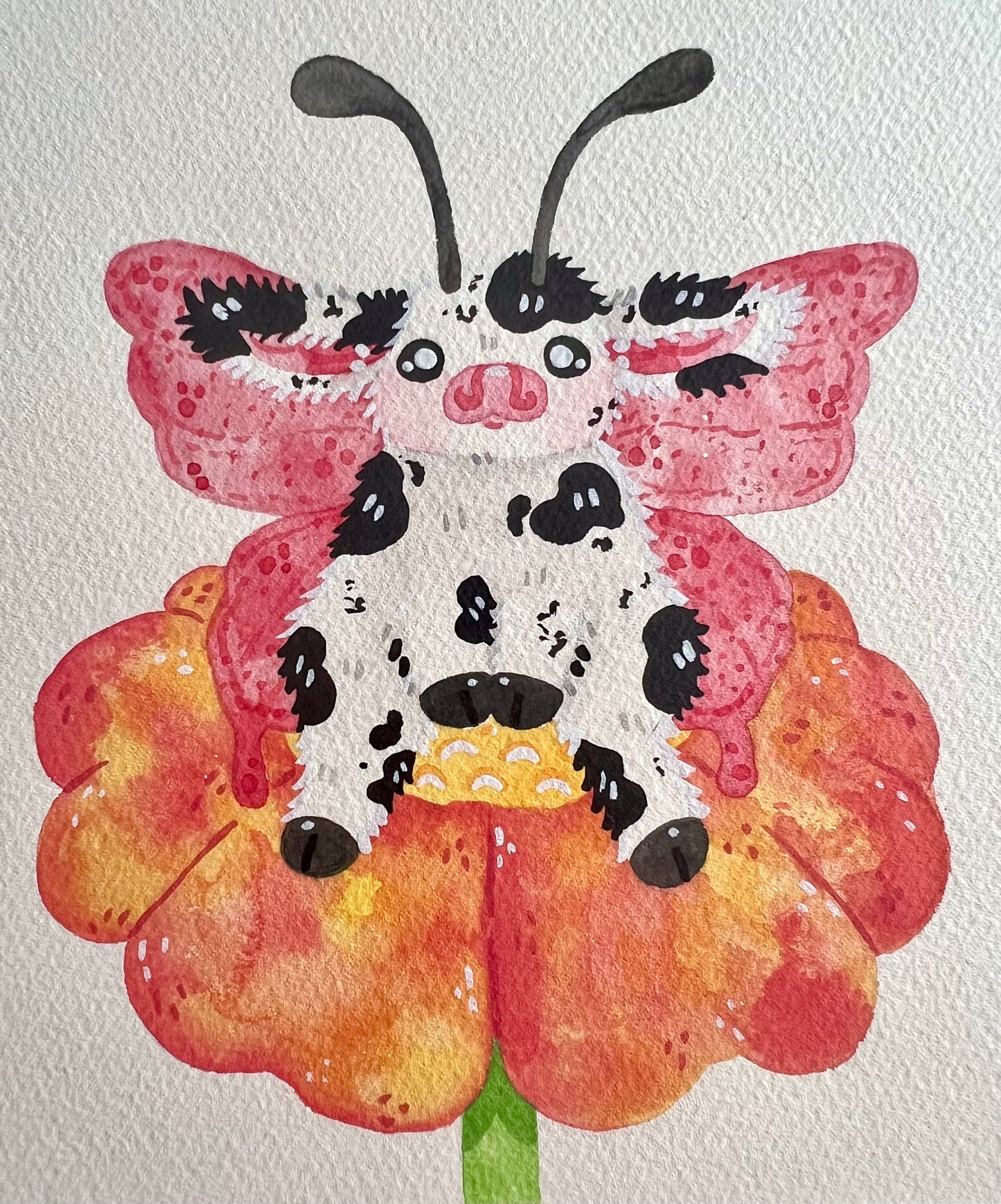 Butterfly Cow on a Flower Painting