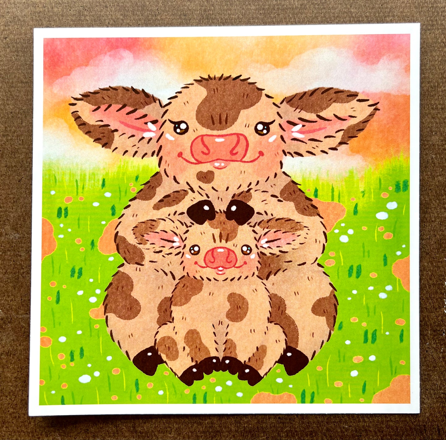 Mama and Baby Cow Print