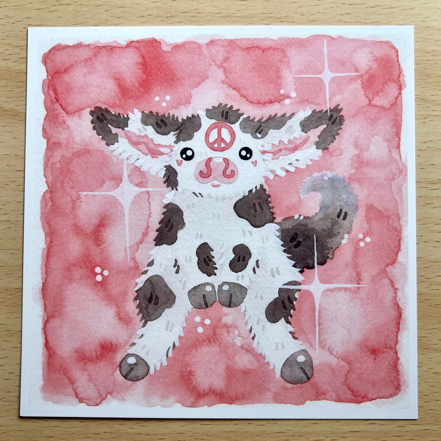 Pink Peace Cow Print