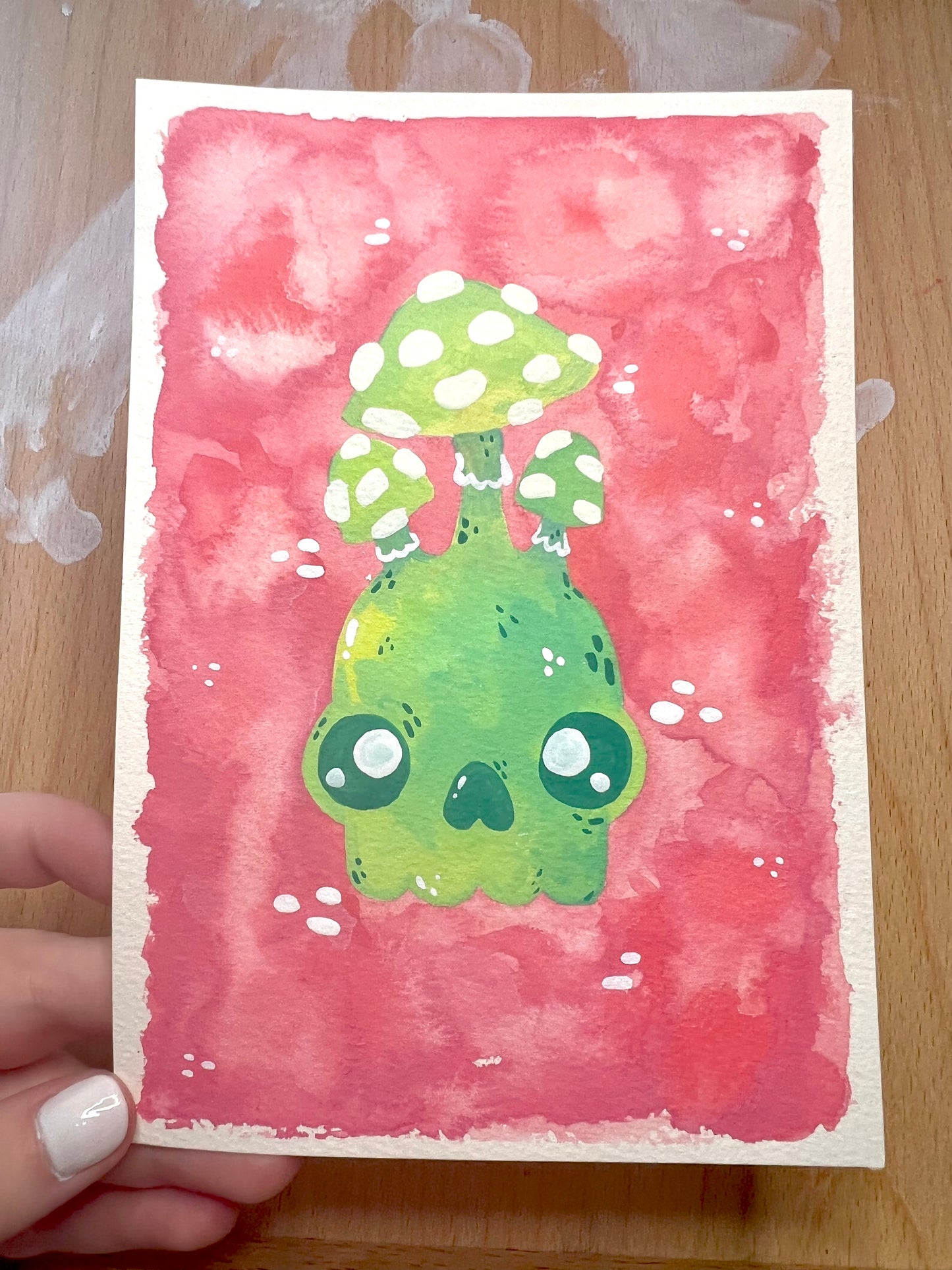 Green Skull Painting